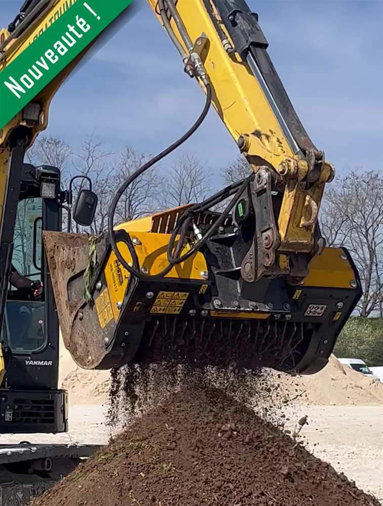 Godet cribleur broyeur 1,35m³